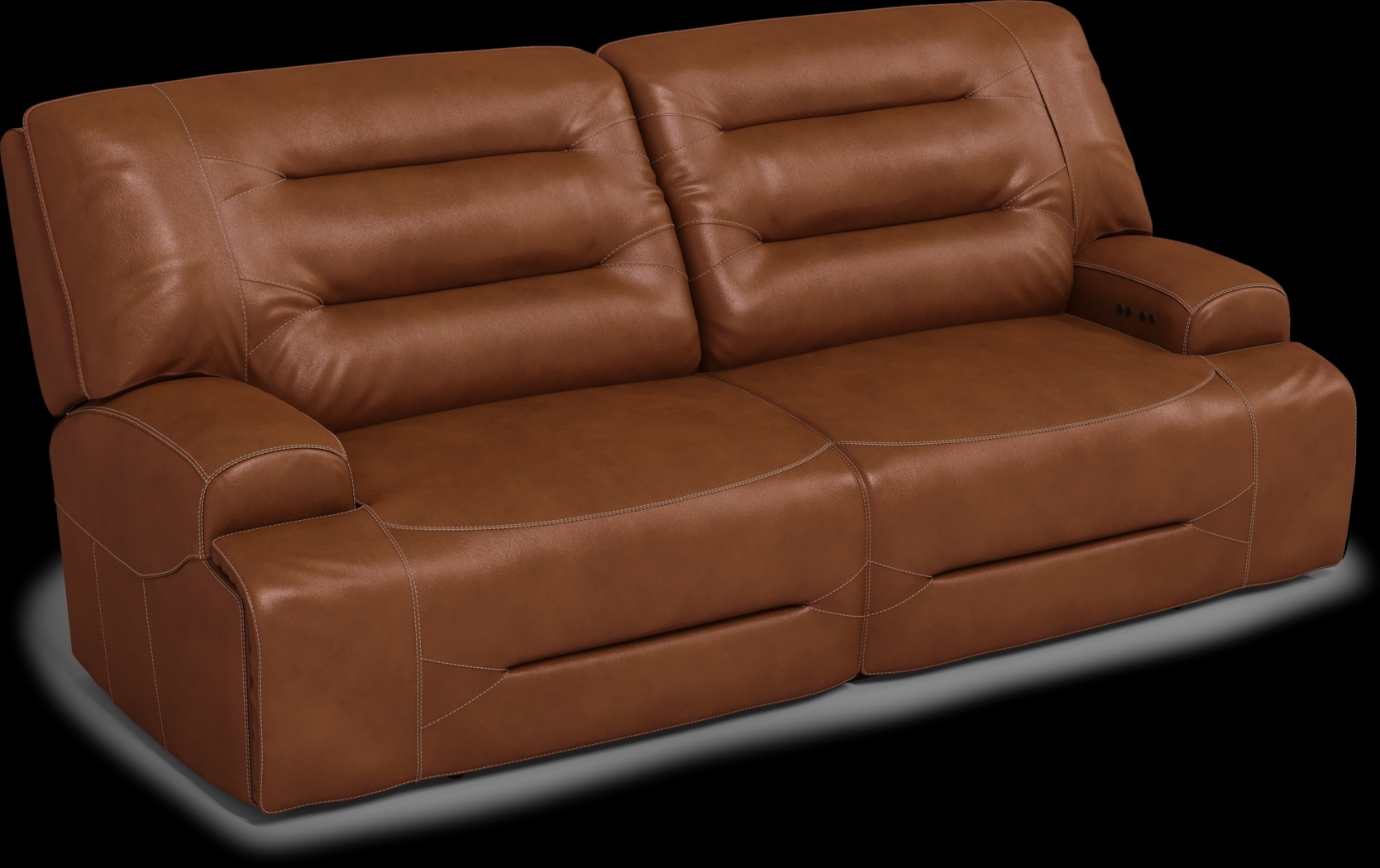 Farona Caramel Leather 7 Pc Dual Power Reclining Living Room - Thumbnail - Image 3
