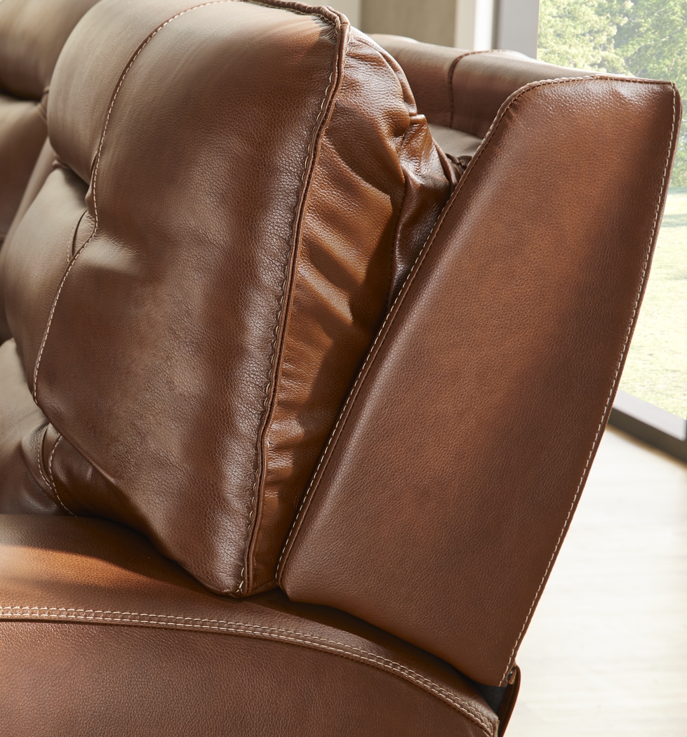 Farona Caramel Leather 7 Pc Dual Power Reclining Living Room - Thumbnail - Image 5