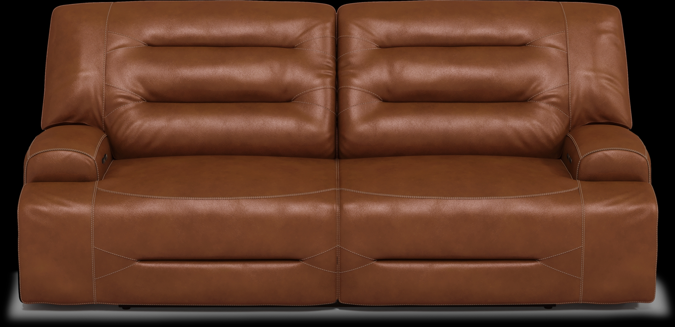 Farona Caramel Leather 7 Pc Dual Power Reclining Living Room - Thumbnail - Image 2