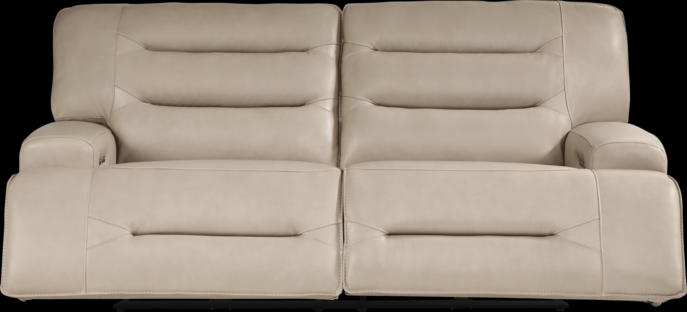 Farona Ivory Leather 3 Pc Dual Power Reclining Living Room - Thumbnail - Image 2