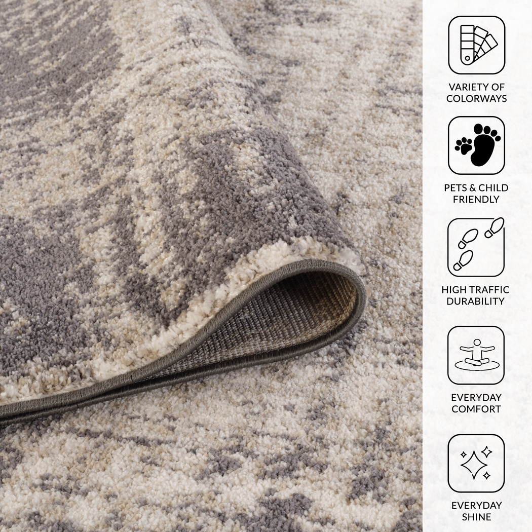 Fasil Charcoal 6'7 x 9' Rug - Thumbnail - Image 4