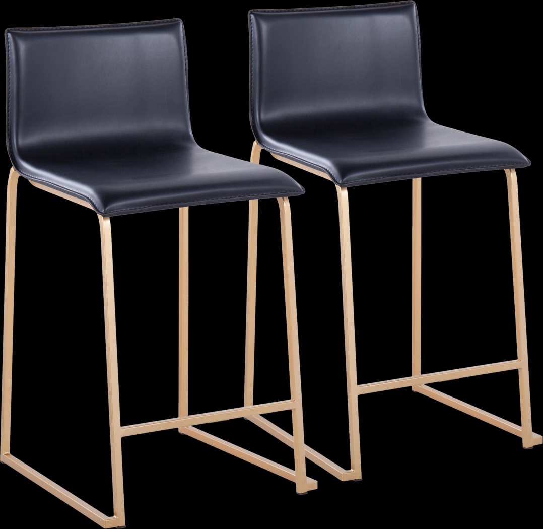 Fassitt Black Counter Height Stool, Set of 2 - Thumbnail - Image 1