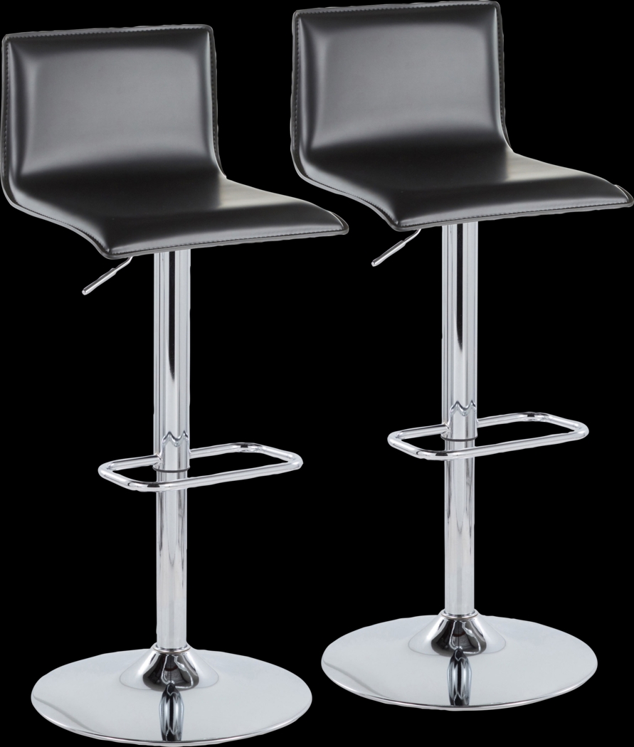 Fassitt III Black Adjustable Swivel Barstool, Set of 2 - Thumbnail - Image 1