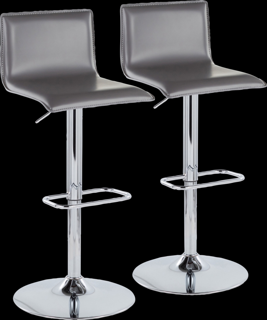 Fassitt III Gray Adjustable Swivel Barstool, Set of 2 - Thumbnail - Image 1