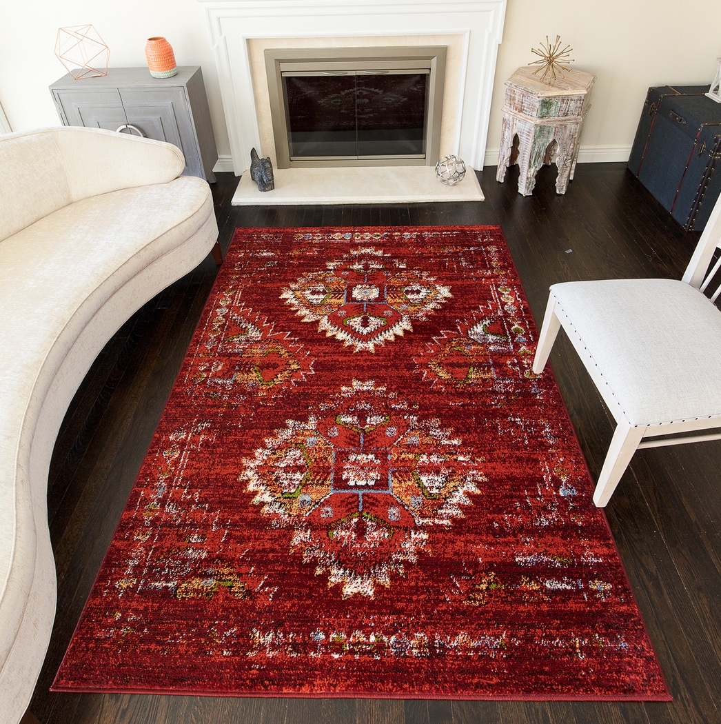 Fatan Red 8' x 10' Rug - Thumbnail - Image 2