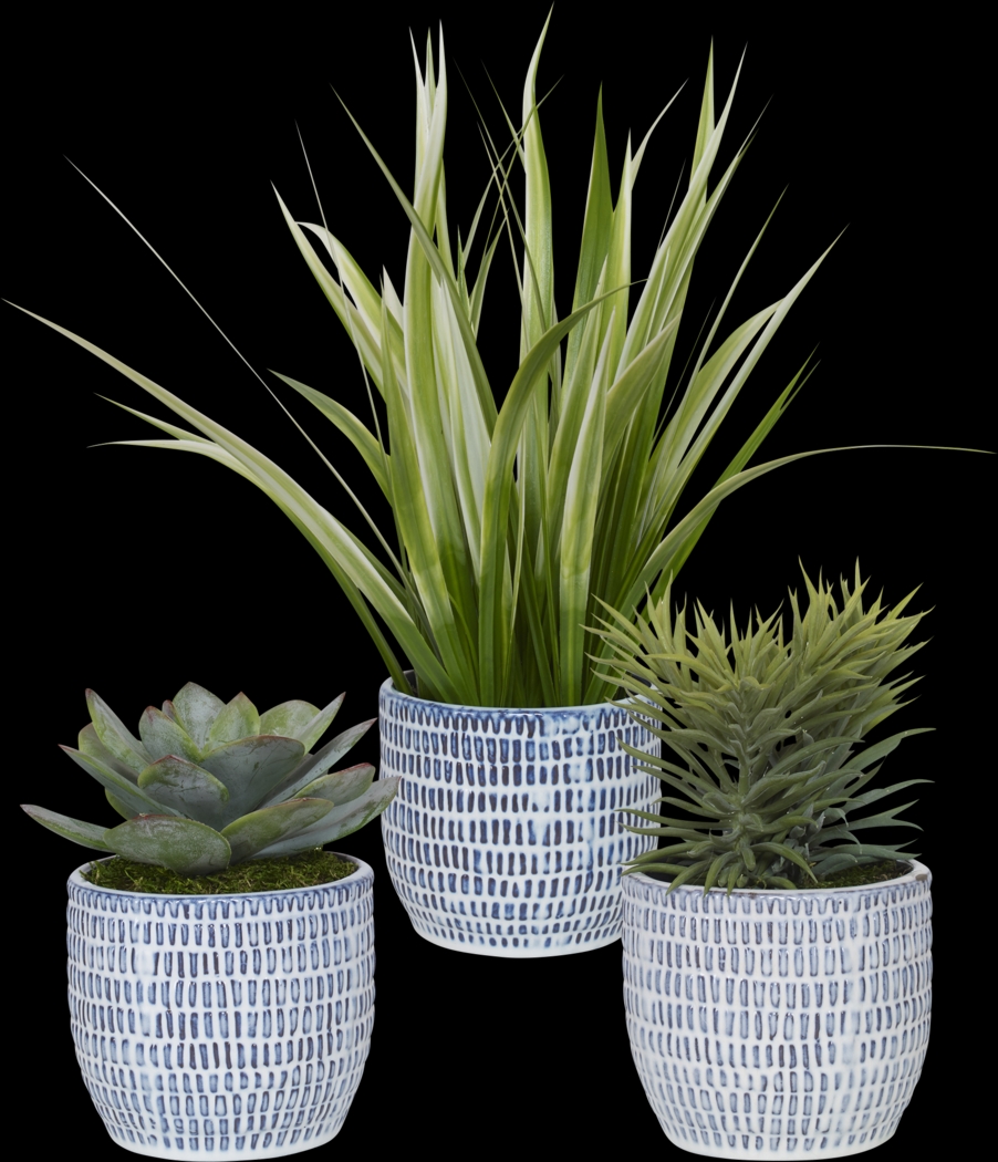 Fathbrook Green Faux Plant, Set of 3 - Thumbnail - Image 1