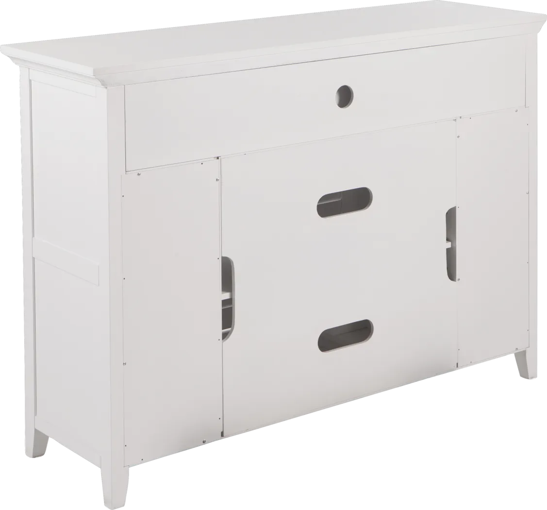 Faulkwood White 48 in. Console with Infrared Fireplace - Thumbnail - Image 4