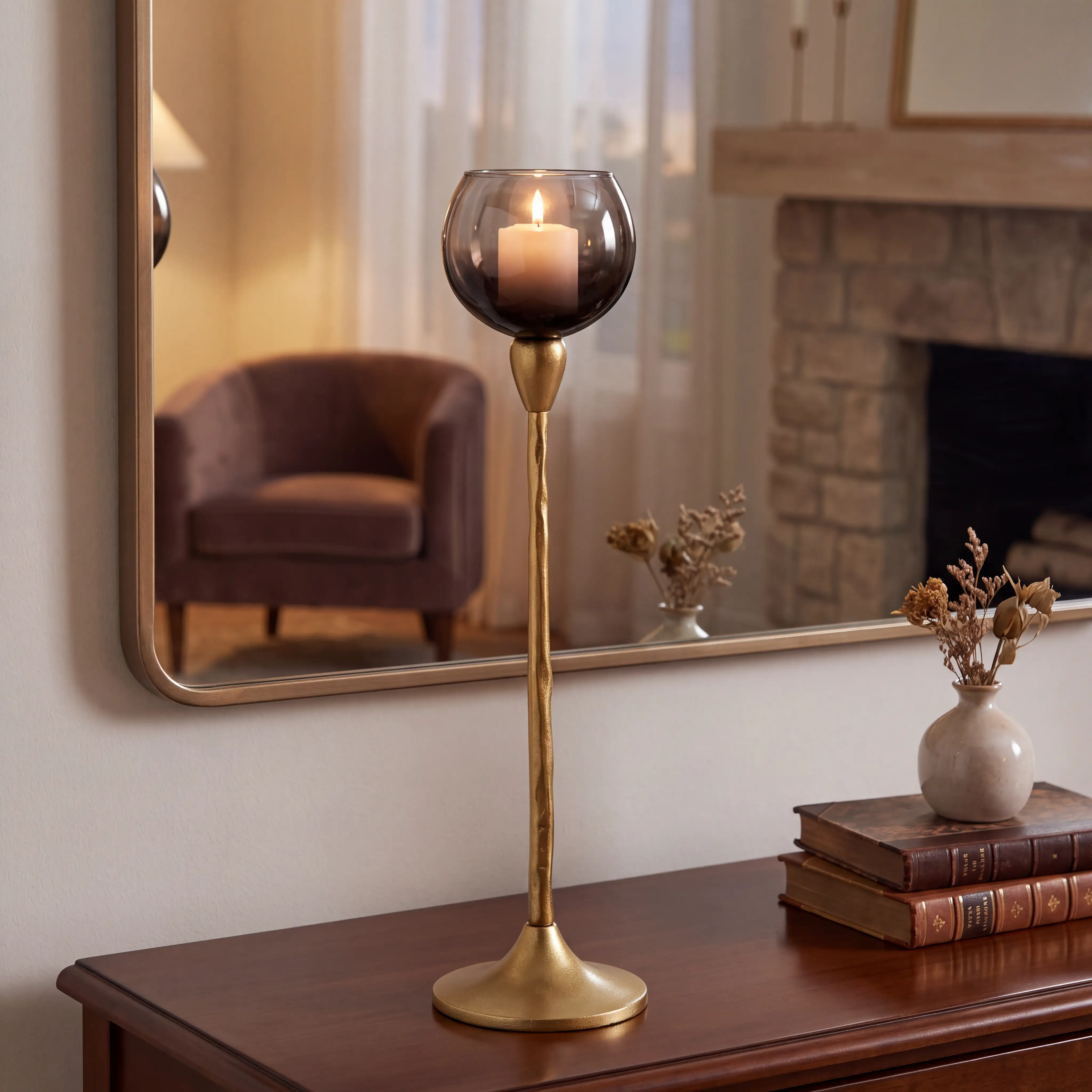 Faunsdale Gold Medium Candle Holder - Thumbnail - Image 2
