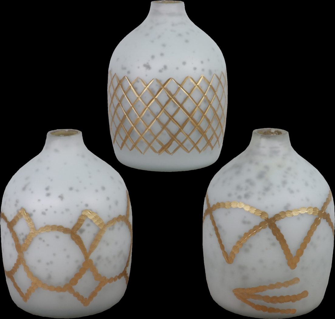 Faustine White Vase, Set of 3 - Thumbnail - Image 1