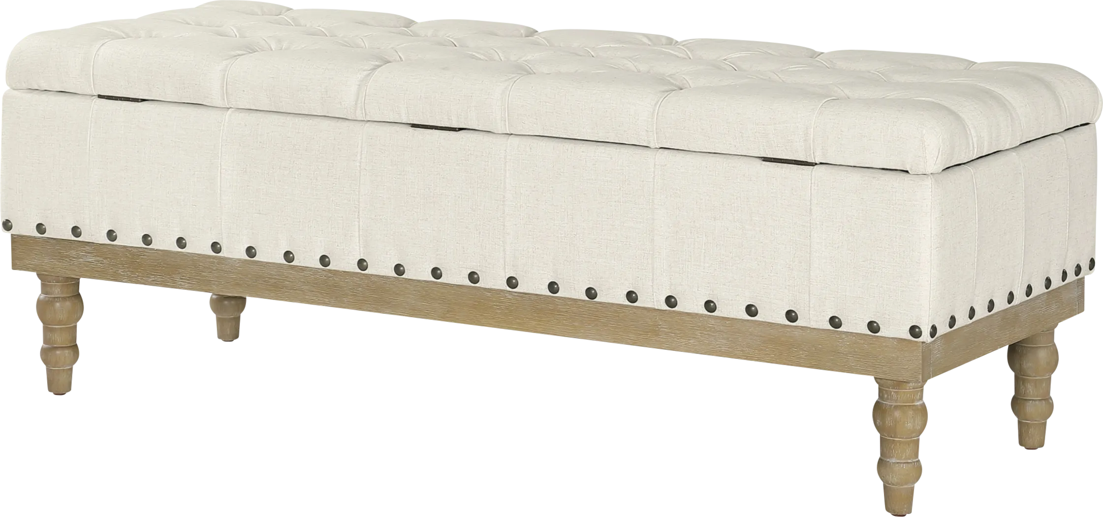 Fauz Beige Storage Bench - Thumbnail - Image 3