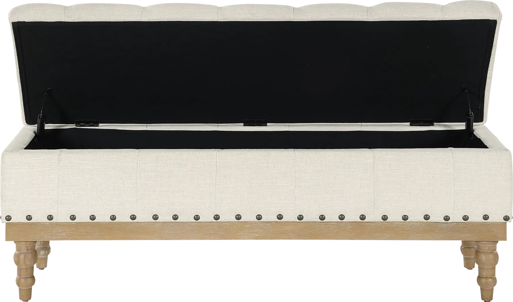 Fauz Beige Storage Bench - Thumbnail - Image 4