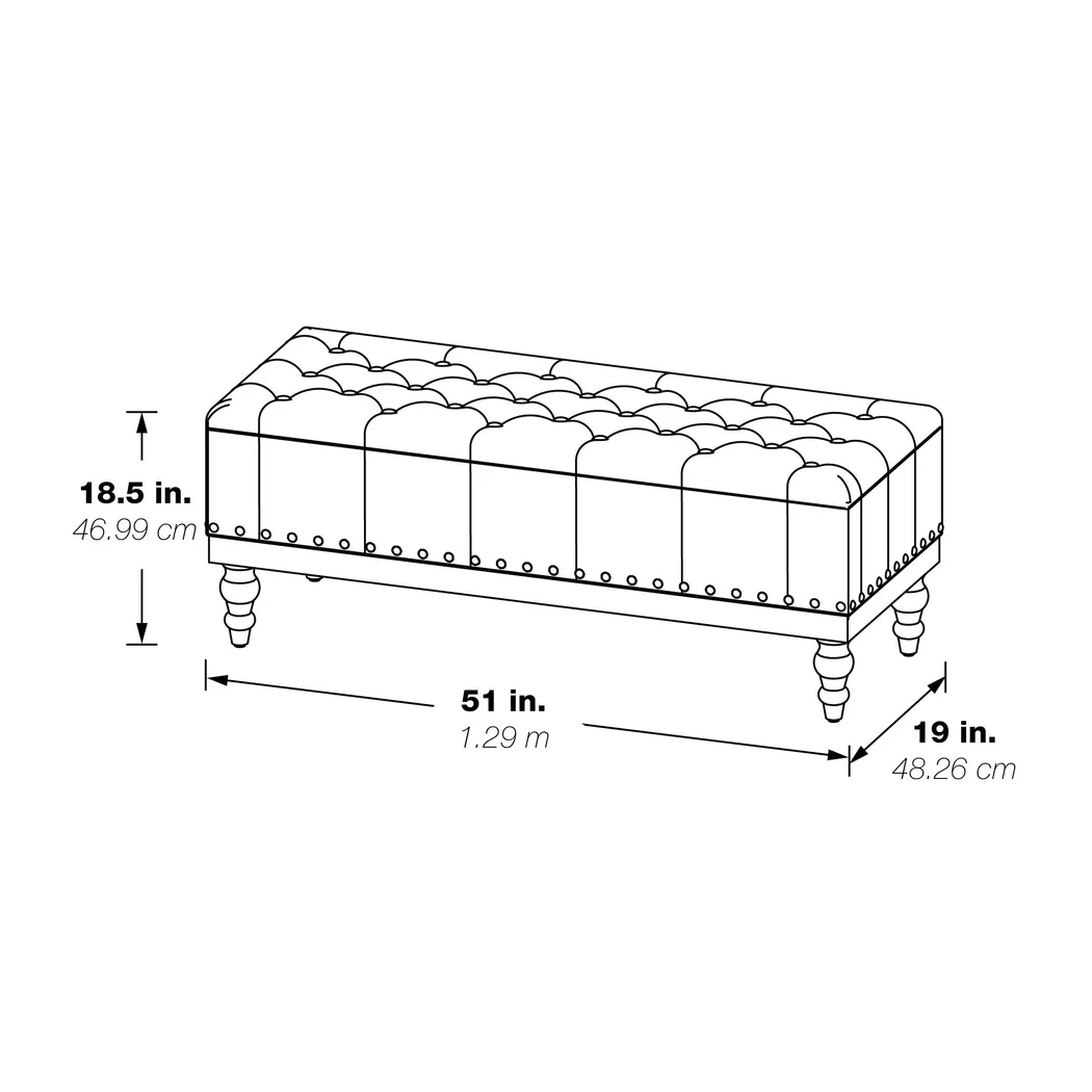 Fauz Beige Storage Bench - Thumbnail - Image 5