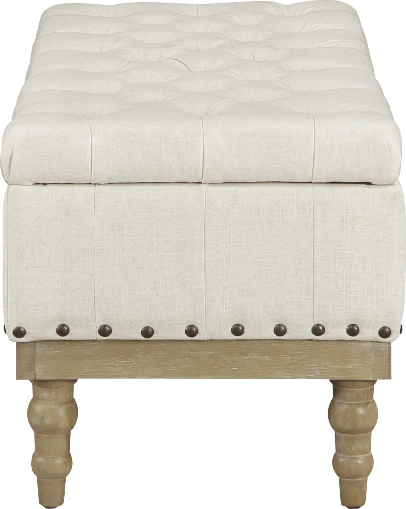 Fauz Beige Storage Bench - Thumbnail - Image 6