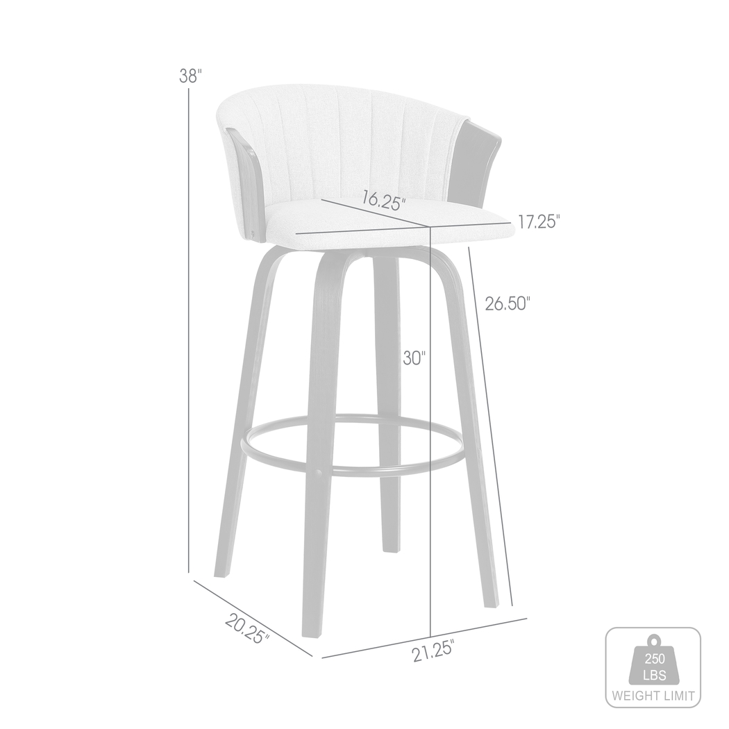 Fawziya Gray Swivel Barstool - Thumbnail - Image 12