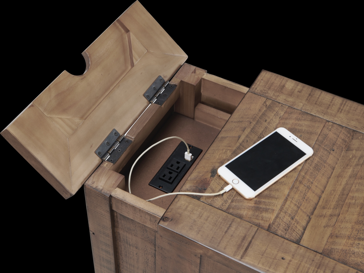 Faybanks Brown Chairside Table - Thumbnail - Image 2