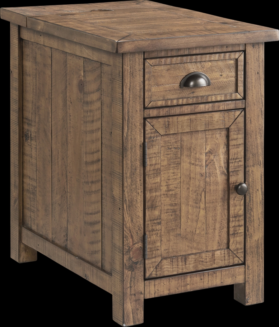 Faybanks Brown Chairside Table - Thumbnail - Image 1