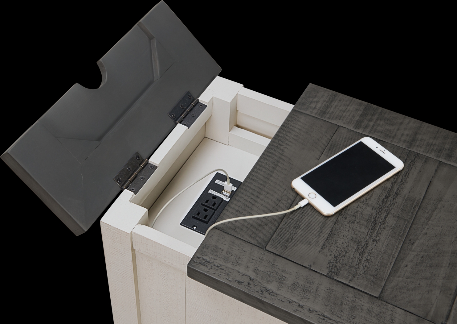 Faybanks Gray Chairside Table - Thumbnail - Image 2