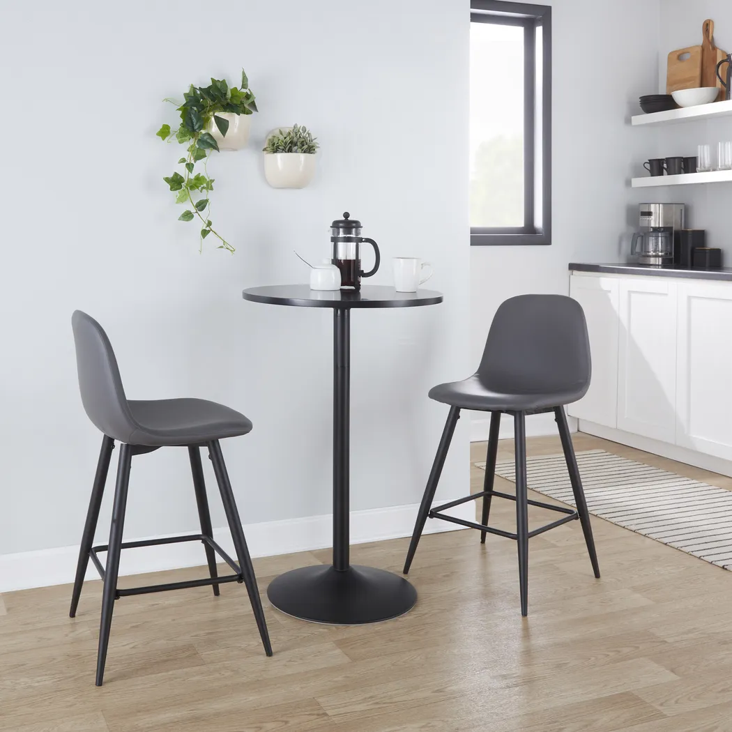 Faye Lane I Gray Counter Height Stool, Set of 2 - Thumbnail - Image 2