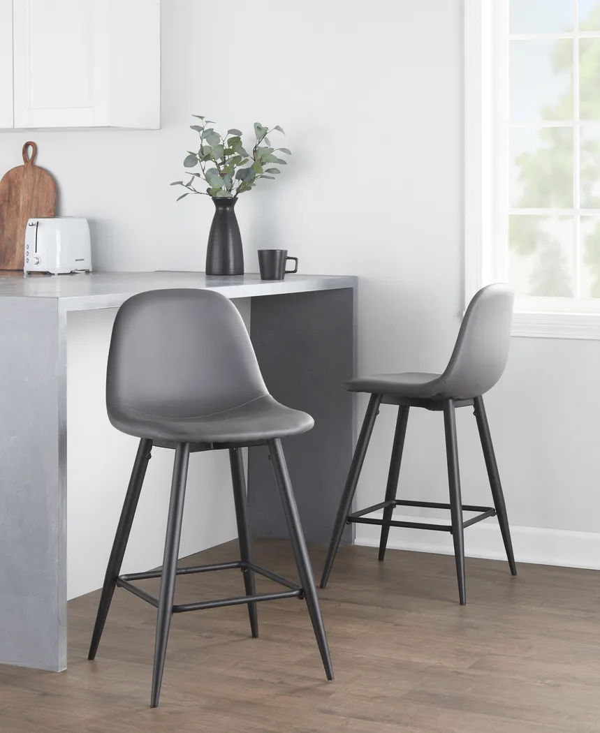 Faye Lane I Gray Counter Height Stool, Set of 2 - Thumbnail - Image 3