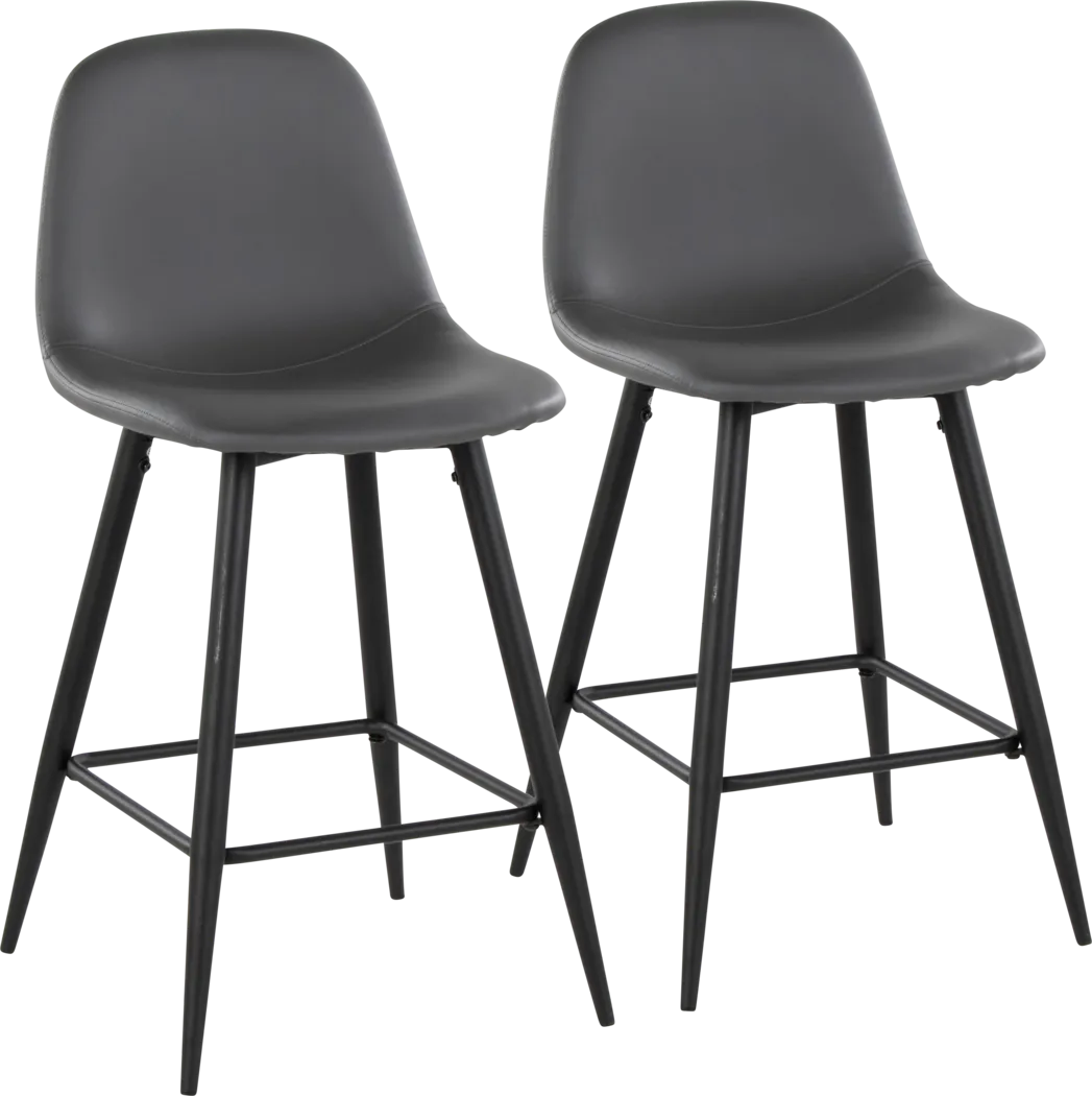 Faye Lane I Gray Counter Height Stool, Set of 2 - Thumbnail - Image 1