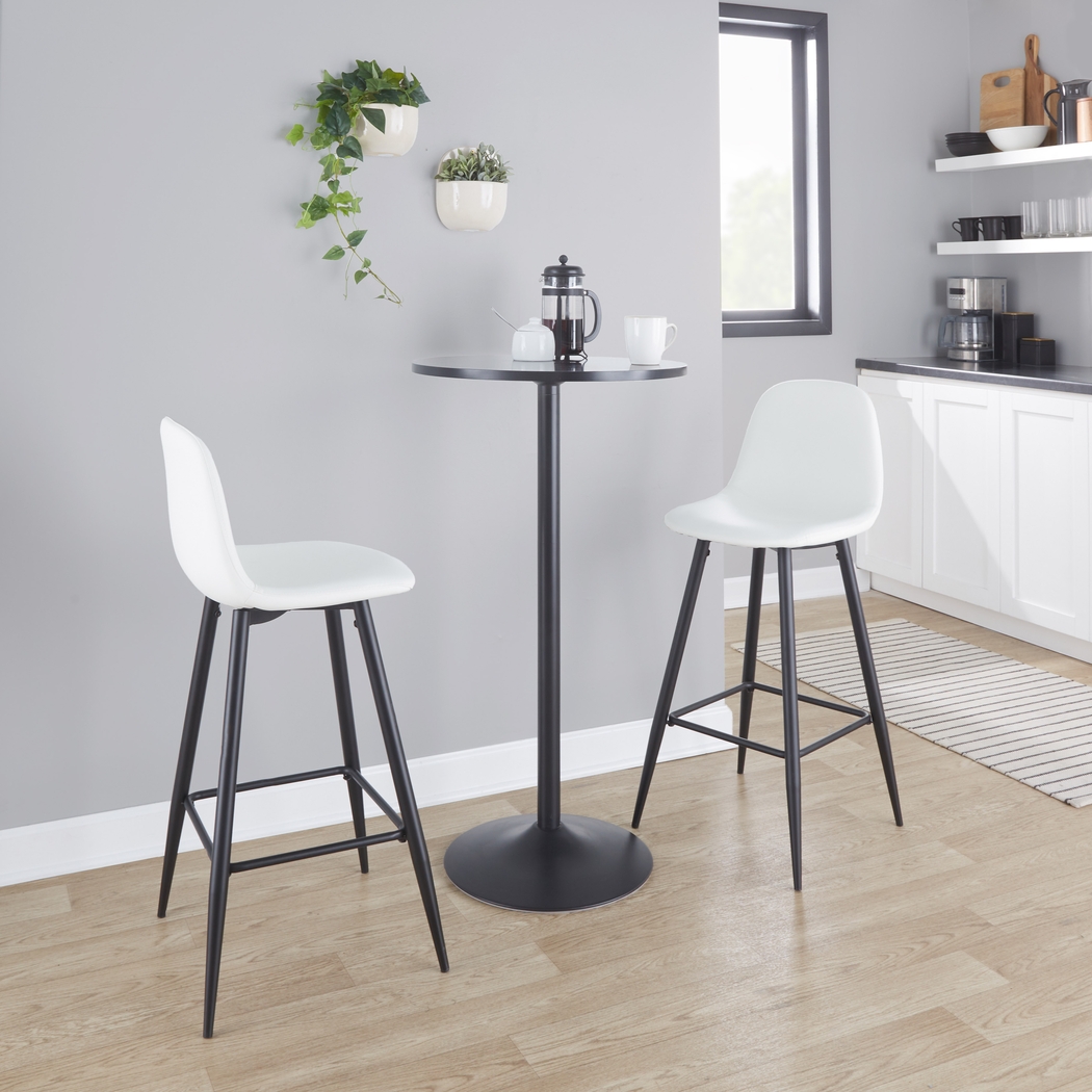 Faye Lane I White Barstool, Set of 2 - Thumbnail - Image 3