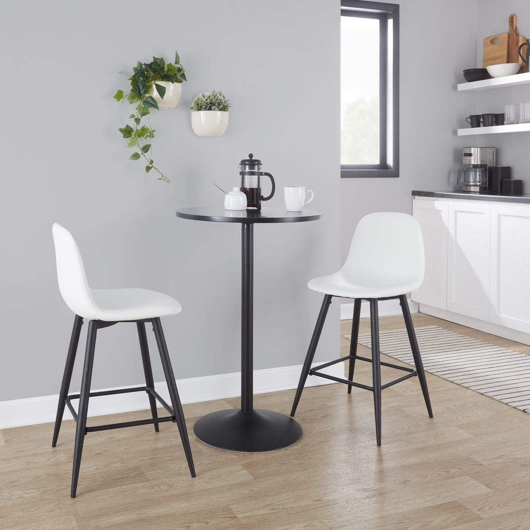 Faye Lane I White Counter Height Stool, Set of 2 - Thumbnail - Image 2