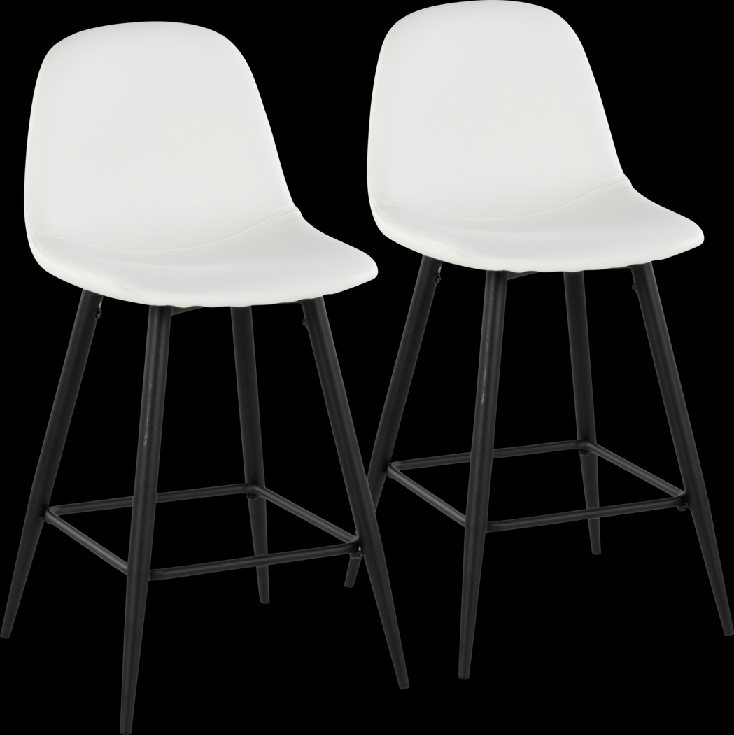 Faye Lane I White Counter Height Stool, Set of 2 - Thumbnail - Image 1