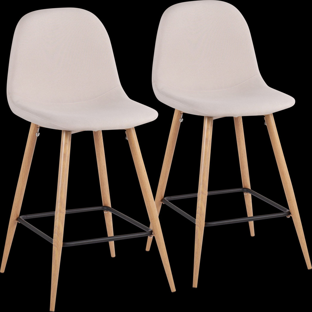 Faye Lane II Beige Counter Height Stool, Set of 2 - Thumbnail - Image 1