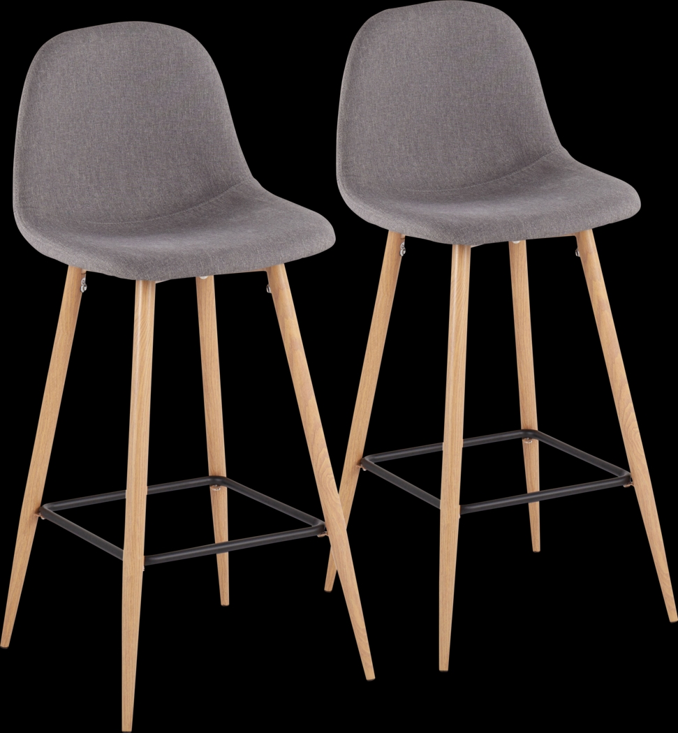 Faye Lane II Charcoal Barstool, Set of 2 - Thumbnail - Image 1