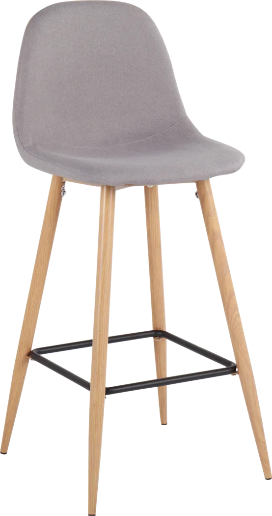 Faye Lane II Light Gray Barstool, Set of 2 - Thumbnail - Image 2