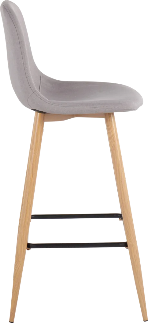 Faye Lane II Light Gray Barstool, Set of 2 - Thumbnail - Image 3