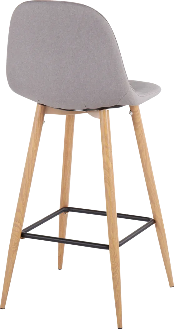 Faye Lane II Light Gray Barstool, Set of 2 - Thumbnail - Image 4