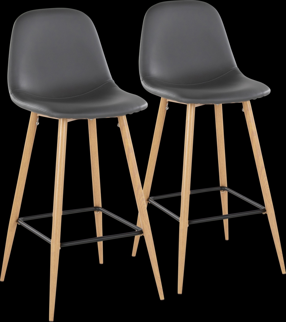 Faye Lane II Gray Barstool, Set of 2 - Thumbnail - Image 1