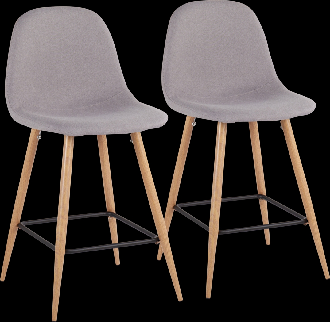 Faye Lane II Light Gray Counter Height Stool, Set of 2 - Thumbnail - Image 1