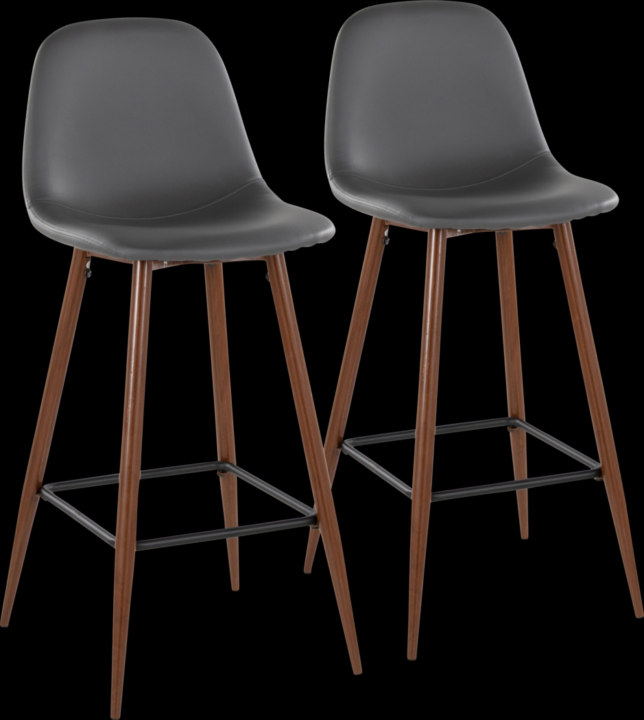 Faye Lane III Gray Barstool, Set of 2 - Thumbnail - Image 1