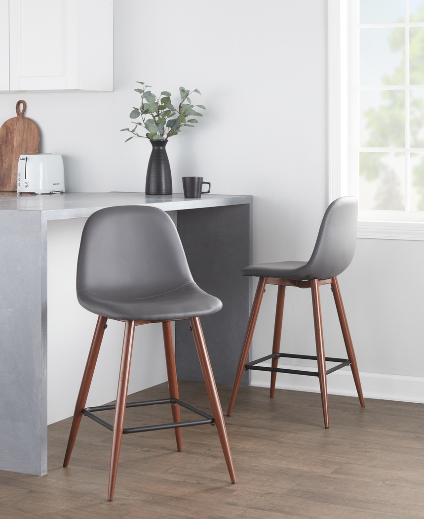 Faye Lane III Gray Counter Height Stool, Set of 2 - Thumbnail - Image 3