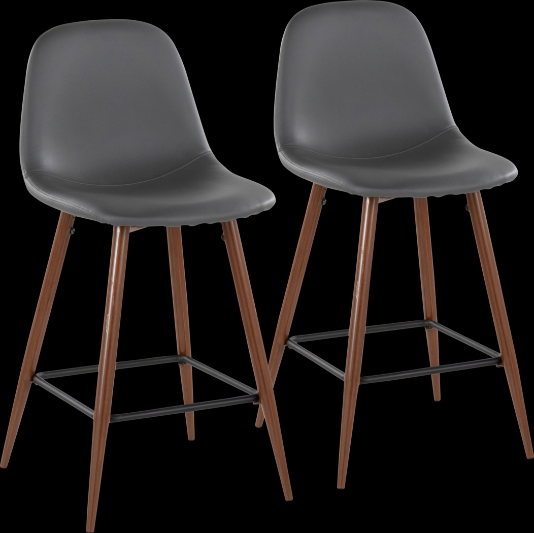 Faye Lane III Gray Counter Height Stool, Set of 2 - Thumbnail - Image 1