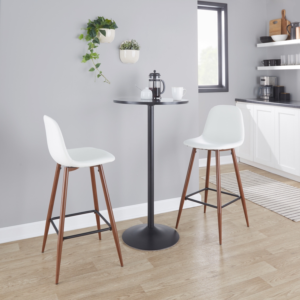 Faye Lane III White Barstool, Set of 2 - Thumbnail - Image 3