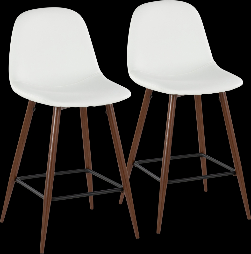 Faye Lane III White Counter Height Stool, Set of 2 - Thumbnail - Image 1