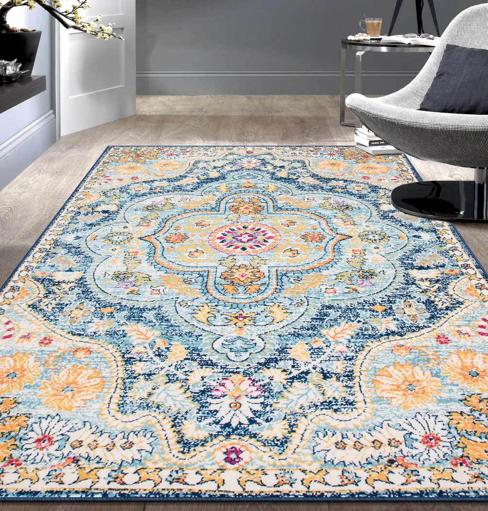 Fayian Navy 5' x 7' Rug - Thumbnail - Image 2