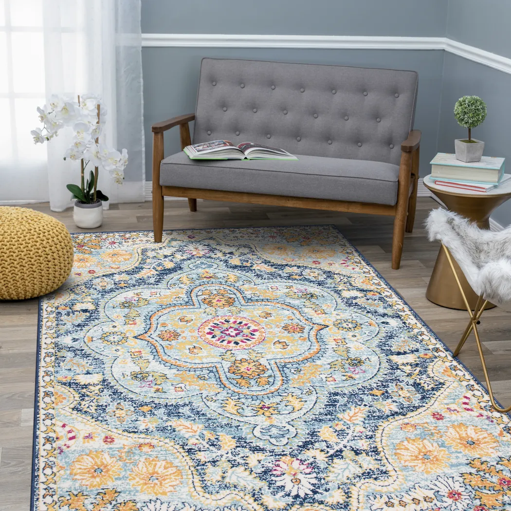 Fayian Navy 5' x 7' Rug - Thumbnail - Image 3