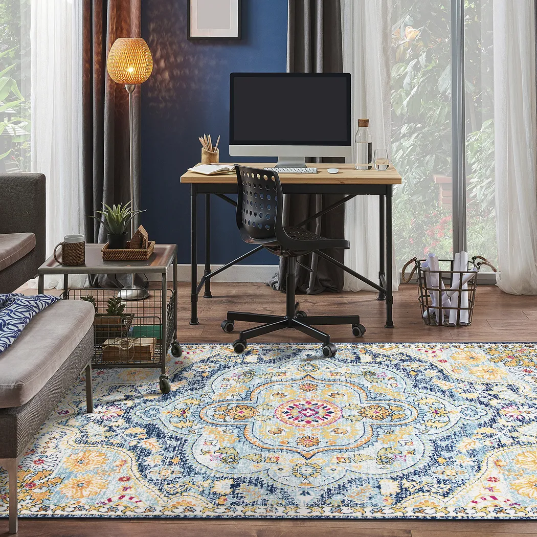 Fayian Navy 5' x 7' Rug - Thumbnail - Image 4