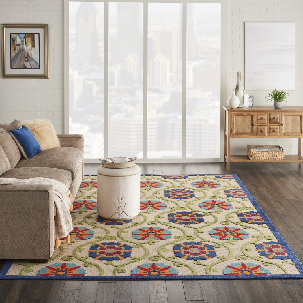 Faylen Blue 8' x 11' Indoor/Outdoor Rug - Thumbnail - Image 6