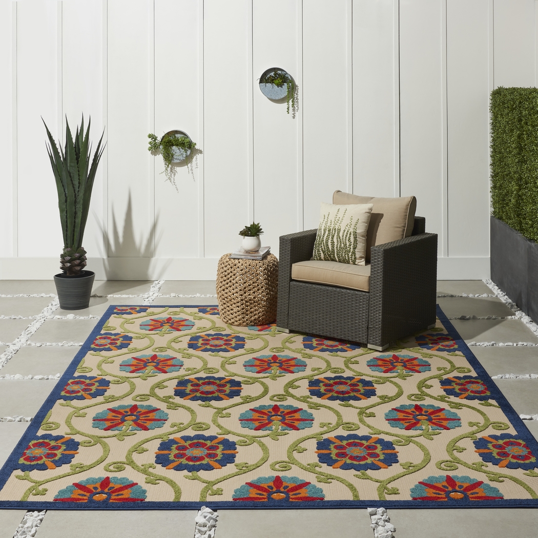 Faylen Blue 8' x 11' Indoor/Outdoor Rug - Thumbnail - Image 7