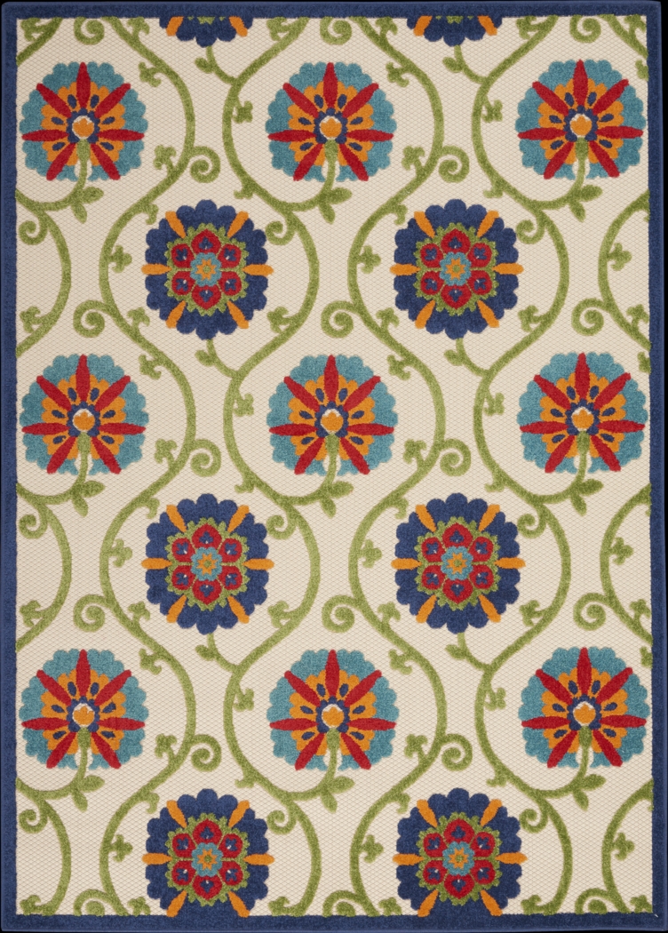 Faylen Blue 5'3 x 7'5 Indoor/Outdoor Rug - Thumbnail - Image 1