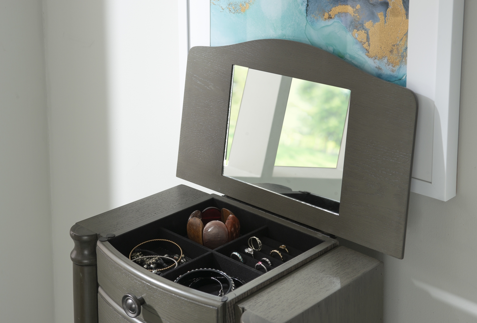 Fazio Gray Jewelry Armoire - Thumbnail - Image 11