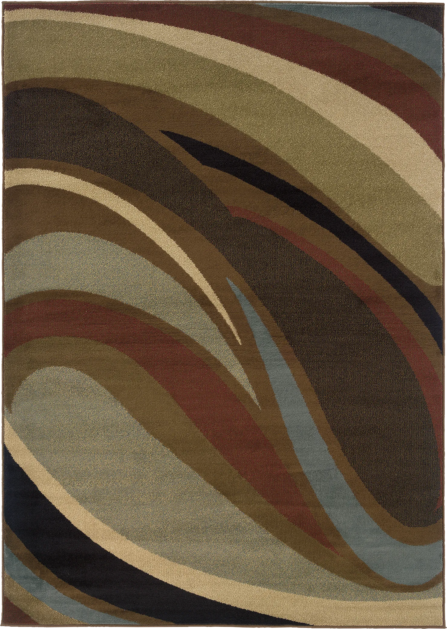 Caroll 7'8 x 10'10 Brown Multi Rug - Thumbnail - Image 1