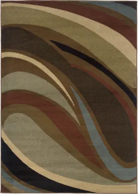 Caroll 5'3 x 7'6 Brown Multi Rug