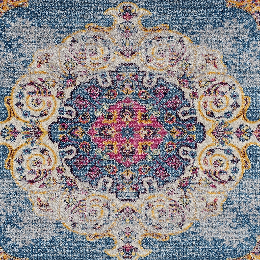 Feijia Blue/Orange 5'3 x 7'6 Rug - Thumbnail - Image 4