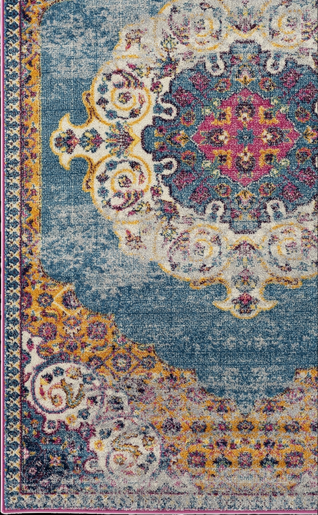Feijia Blue/Orange 5'3 x 7'6 Rug - Thumbnail - Image 5